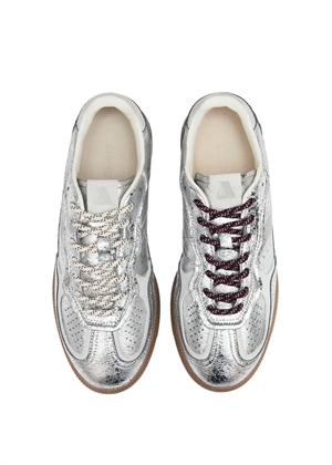 Shimmer recycled silver cream leather sneakers Silver Cream ALOHAS